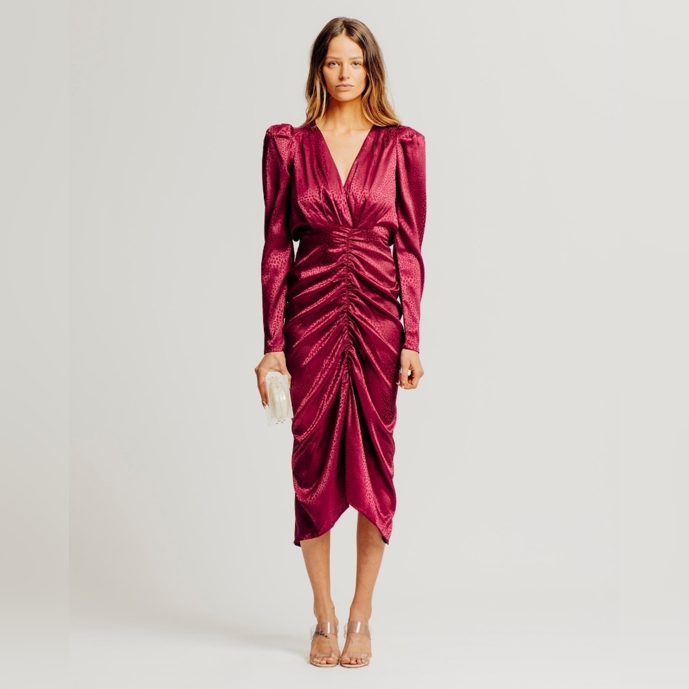 NWT Torn by Ronny Kobo Astrid Dress Size S Wine